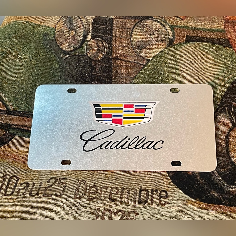 CADILLAC License Plate Brushed Aluminum Finish NEW